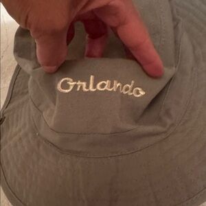 Gray Bucket Hat with Embroidered Orlando